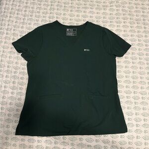 Figs Dark Green Short Sleeve Top